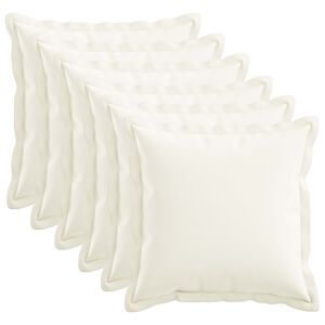 vidaXL Kussensloop 6 st HOUTEN Wit 30 x 30 cm Faux Linnen