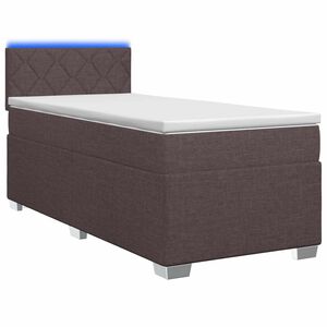 vidaXL Boxspring Bed met Matras en LED Donkerbruin 80 x 200 cm Stof