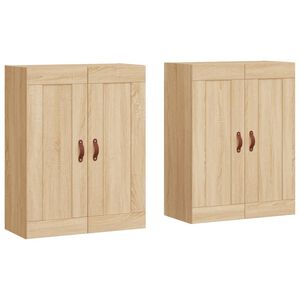 vidaXL Hangkasten 2 st bewerkt hout sonoma eikenkleurig