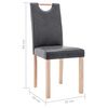 vidaXL Eetkamerstoelen 2 st kunstsu&egrave;de grijs