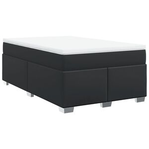 vidaXL Boxspring met matras kunstleer zwart 120x200 cm