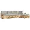 vidaXL Buiten bankenset 5 st Wit en Lichtgrijs Polyester