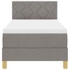 vidaXL Boxspringbed met matras met hoofdeinde Taupe 80 x 200 cm Stof