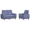 vidaXL Bankstel 2 pcs Jeans Blauw Stof