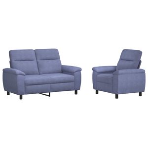vidaXL Bankstel 2 pcs Jeans Blauw Stof