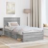 vidaXL Bedframe met hoofdeinde Grijs Sonoma 75 x 190 cm Bewerkt hout