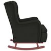 vidaXL Fauteuil met massief rubberwood schommelpoten fluweel zwart