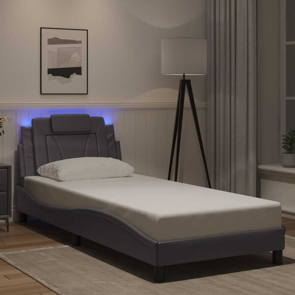 vidaXL Bedframe "Viana" met LED zonder matras grijs 80x200 cm