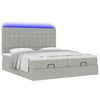 vidaXL Ottoman bed met matrassen en LED's 160x200cm fluweel lichtgrijs