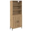 vidaXL Hoge kast Artisan Eiken 69,5 x 32,5 x 180 cm Bewerkt hout