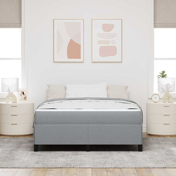 vidaXL Boxspringbed Lichtgrijs 160 x 200 cm Stof