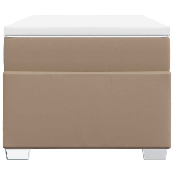 vidaXL Boxspring met matras kunstleer cappuccinokleurig 90x200 cm