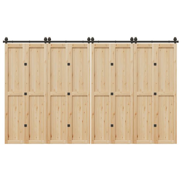 vidaXL Doos met onderdelen voor schuifdeur 366 cm staal zwart