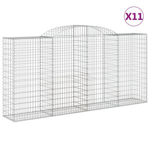 vidaXL Schanskorven 11 st gewelfd 300x50x140/160 cm ijzer