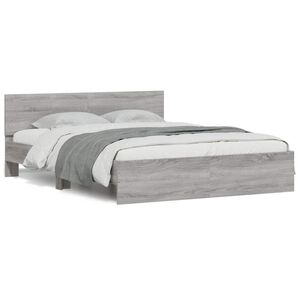 vidaXL Bedframe met hoofdeinde grijs sonoma eikenkleurig 150x200 cm