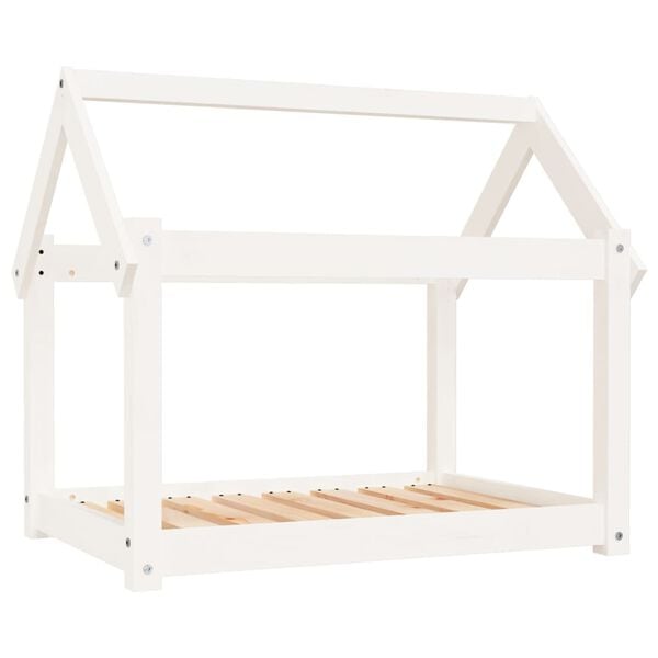 vidaXL Hondenbed 81x60x70 cm massief grenenhout wit