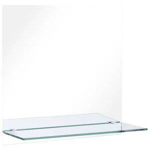 vidaXL Wandspiegel met schap 60x60 cm gehard glas