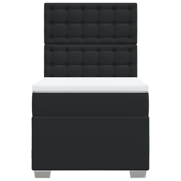 vidaXL Boxspring met matras kunstleer zwart 80x200 cm