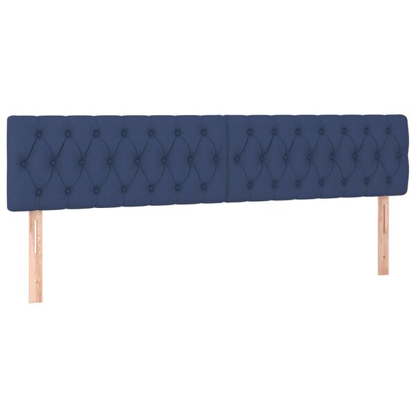 vidaXL Hoofdborden 2 st 90x7x78/88 cm stof blauw