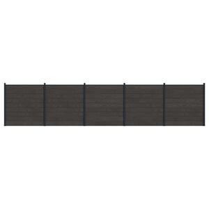 vidaXL Hekpaneel 5 pcs WPC en Aluminium Zwart
