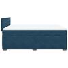 vidaXL Boxspring met matras fluweel donkerblauw 140x200 cm
