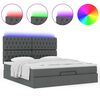 vidaXL Ottoman bed met matras en LED's 160x200cm stof donkergrijs