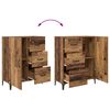 vidaXL Hoge kast met lade Oud Hout 69,5 x 34 x 180 cm Bewerkt hout