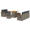 vidaXL Tuinbankenset 8 pcs Grijs poly rattan