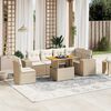 vidaXL 7-delige Loungeset met kussens poly rattan beige