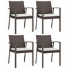 vidaXL Tuinstoelen 4 st met kussens 56,5x57x83 cm poly rattan bruin