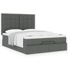 vidaXL Ottoman bed met matras 140x200cm stof donkergrijs