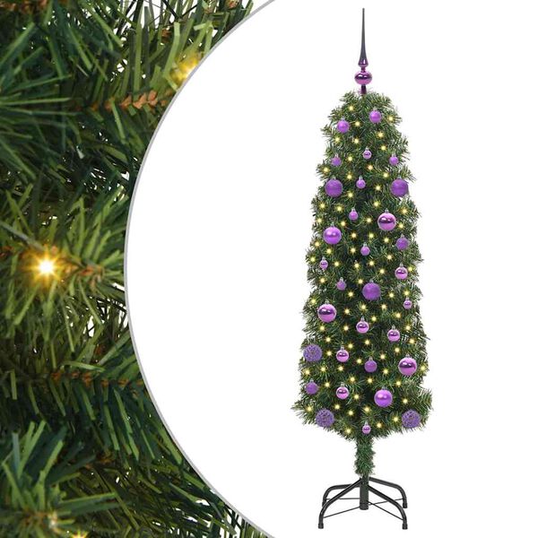 vidaXL Kunstkerstboom Groen 150 cm PVC en Staal en Kunststof