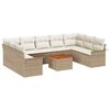vidaXL Tuin Sofa Set 10 pcs Beige Poly riet