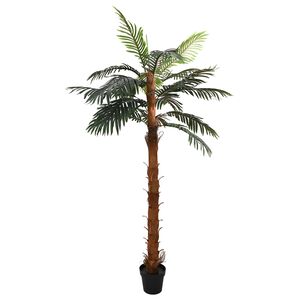 vidaXL Kunstmatige Cocuspalmboom Groen 70 x 20 x 200 cm Stof en Bamboe