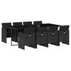 vidaXL 9-delige Tuinset poly rattan zwart