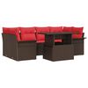 vidaXL Tuin Sofa Set met kussen 7 pcs Bruin poly rattan