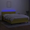 vidaXL Boxspring met matras en LED stof blauw 140x200 cm
