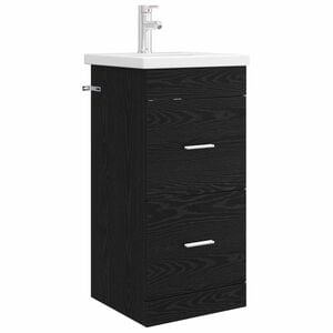 vidaXL Badkamermeubel met Wasbak Zwart eiken 42 x 40 x 84,5 cm