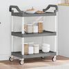 vidaXL Trolley 3-laags 81x41x92 cm aluminium grijs