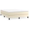 vidaXL Boxspring bed kunstleer cr&egrave;mekleurig 140x200 cm