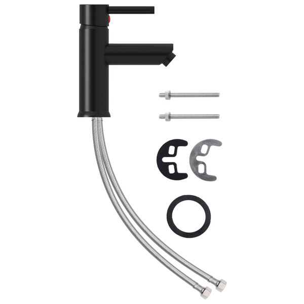 vidaXL Wastafelkraan 130x176 mm zwart