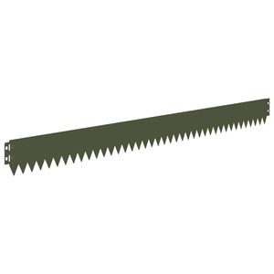 vidaXL Gazonrand 20 pcs 103 x 10 cm Staal Olijfgroen