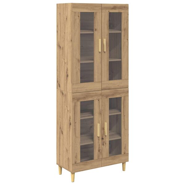 vidaXL Hoge kast Artisan Eiken 69,5 x 34 x 180 cm Bewerkt hout