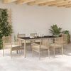 vidaXL Tuin eettafelset 7 pcs Beige poly rattan