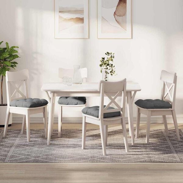 vidaXL Zitkussens 4 pcs Donkergrijs 40 x 40 cm Microvezel Stof