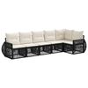 vidaXL Tuinbankenset 6 st Zwart en Cream Wit poly rattan