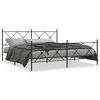 vidaXL Bedframe met hoofd- en voeteneinde metaal zwart 183x213 cm