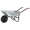 vidaXL Kruiwagen Zilver en Zwart 133 x 62,5 x 58 cm Staal