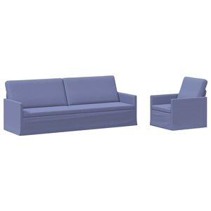 vidaXL Bankstel 2 pcs Jeans Blauw Stof