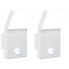 vidaXL Buitenwandlampen 2 st LED met sensors gegoten aluminium wit
